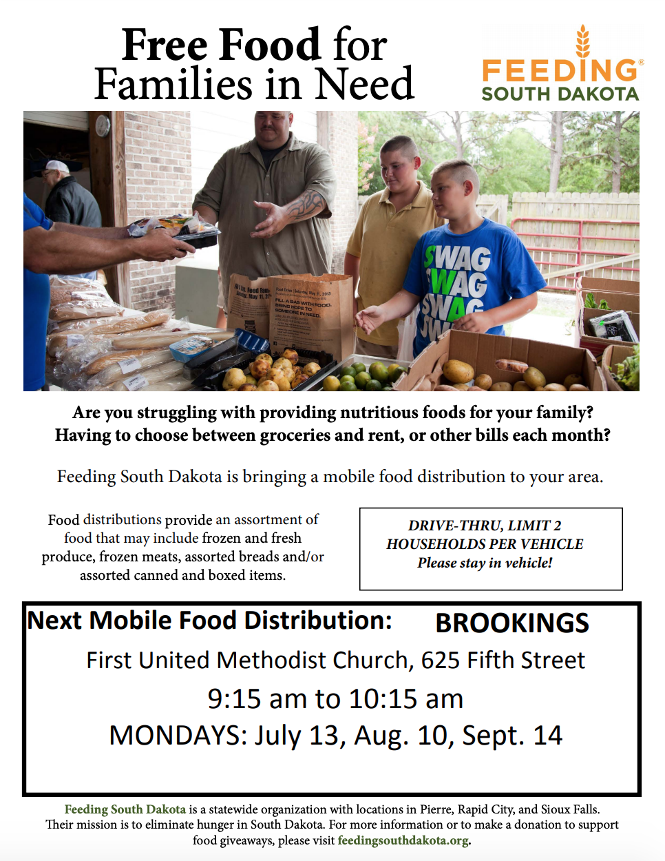 Feeding South Dakota Mobile Food Distribution Brookings United Way